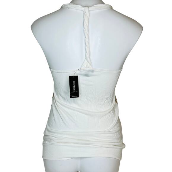 NWT Express Gold Sequin Backless Halter Tank Top XS - Picture 2 of 7